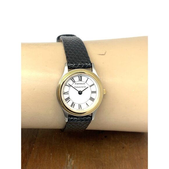 Tiffany & Co. Portfolio Women\'s Watch Swiss Quartz Black Leather Strap 24mm main image 12